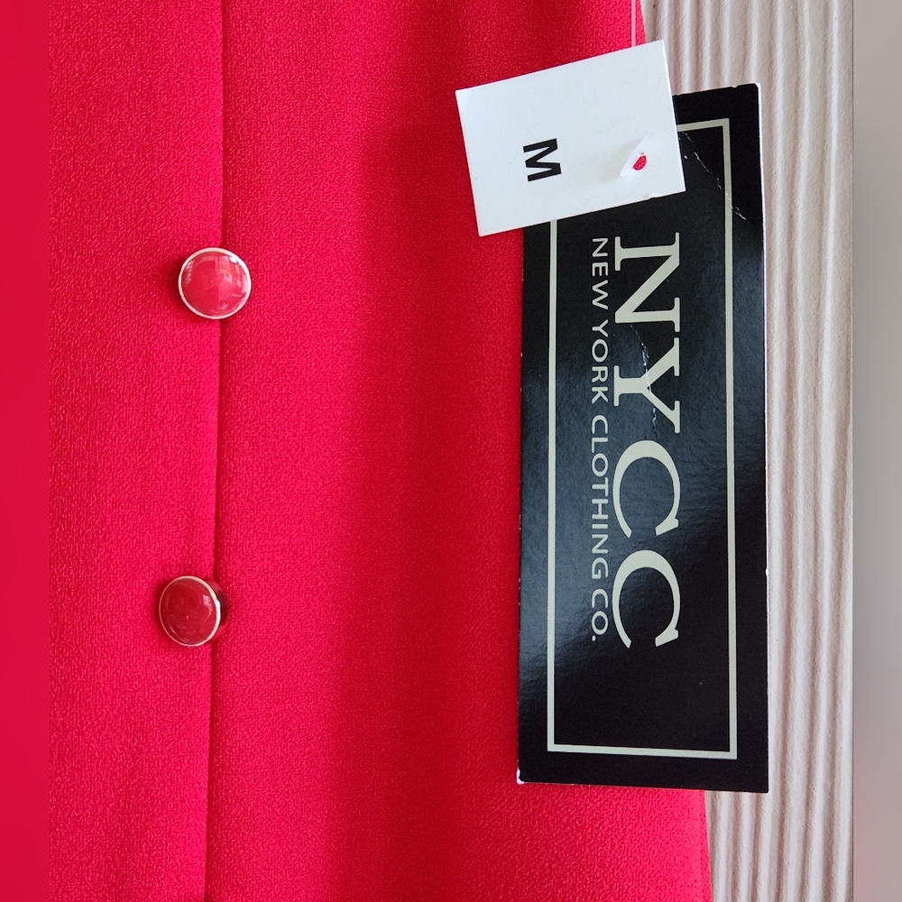 NYCC Red Midi Side Slit Skirt - Picture 4 of 12